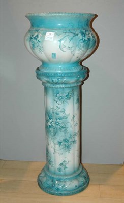 Lot 248 - Floral Decorated Pottery Jardiniere on Stand...