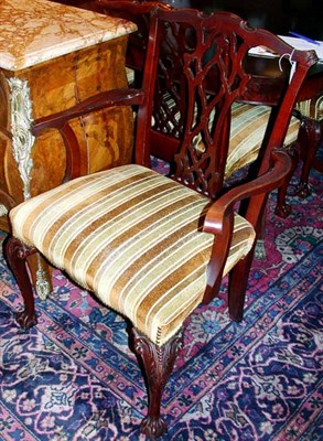 Lot 1258 - Set of Six Georgian Style Mahogany Chairs...