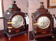Lot 485 - Two Bracket Style Inlaid Mahogany Clocks...