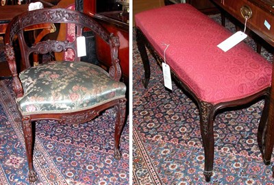 Lot 333 - Two Walnut Armchairs; Together with an...