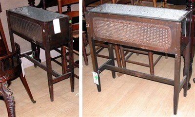 Lot 162 - Pair of American Mahogany Caned Jardinieres...
