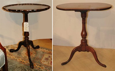 Lot 1416 - Two George III Style Mahogany Tripod Tables...