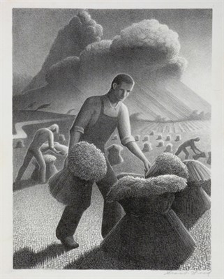Lot 2305 - Grant Wood APPROACHING STORM (C. 19)...