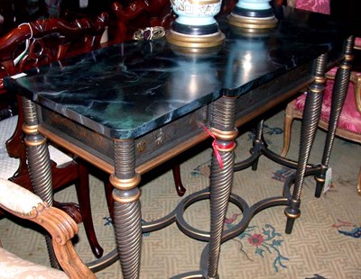Lot 1411 - Neoclassical Style Faux Marble Top Parcel Gilt...