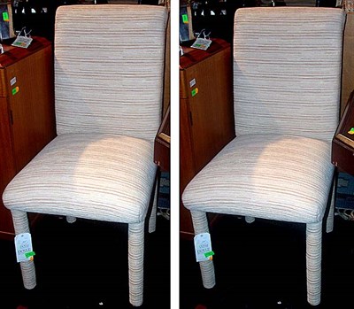 Lot 215 - Set of Eight Chenille Covered Dining Chairs