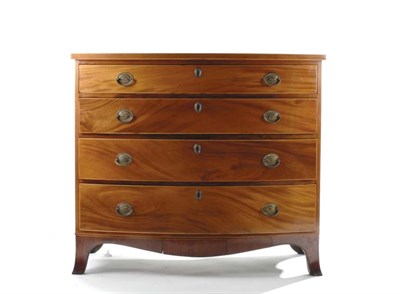 Lot 451 - Georgian Style Mahogany Bow Front Chest of...