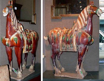 Lot 539 - Pair of Chinese Ceramic Tang Style Horses...