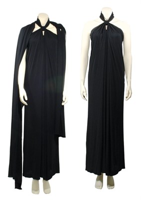 Lot 109 - Donald Brooks Black Silk Jersey Gown and Stole...