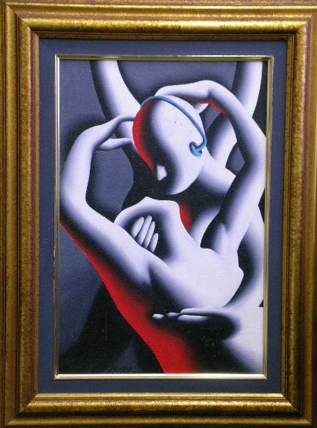 Lot 112 - Mark Kostabi American, b.1960 KYOTO KISS (BLUE...
