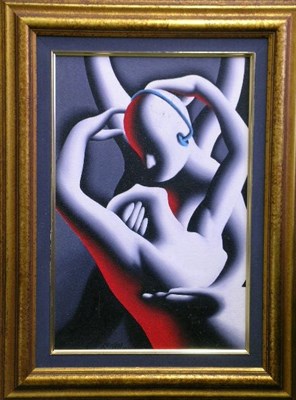 Lot 112 - Mark Kostabi American, b.1960 KYOTO KISS (BLUE...