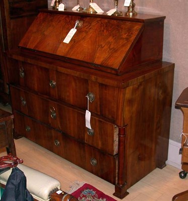 Lot 528 - Biedermeier Walnut Slant Front Desk Lajos...
