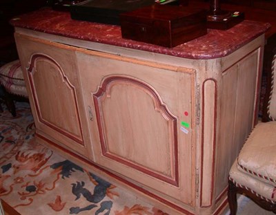 Lot 1301 - Louis XV Style Faux Marble Top Painted Buffet...