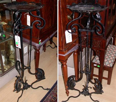 Lot 1562 - Pair of Painted Iron Plant Stands Height 44...