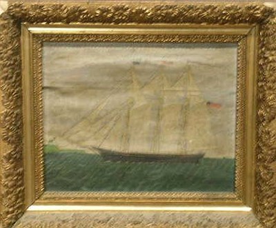 Lot 3008 - American School 19th Century CLIPPER SHIP AT...