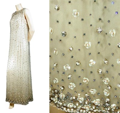 Lot 100 - Balenciaga Rhinestone Embroidered Gown French,...