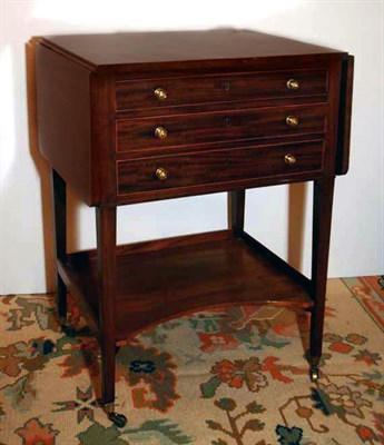 Lot 3406 - George III Mahogany Drop-Leaf Sewing Table...