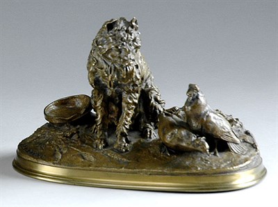Lot 2128 - Gilt-Bronze Animalier Group After a model by P....