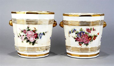 Lot 3322 - Pair of Old Paris Porcelain Cachepots