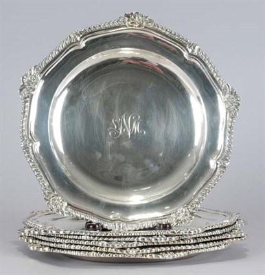 Lot 3438 - Six Sterling Silver Service Plates Total...