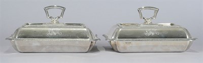 Lot 3436 - Pair of English Silver Covered Entree Dishes...