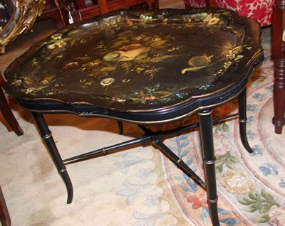 Lot 1639 - Papier Mache Tray on Stand Height 18 1/2...