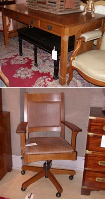 Lot 524 - Stickley Oak Desk and Swivel Seat Office Chair...