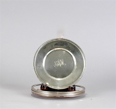 Lot 3419 - Six Sterling Silver Bread Plates Total...