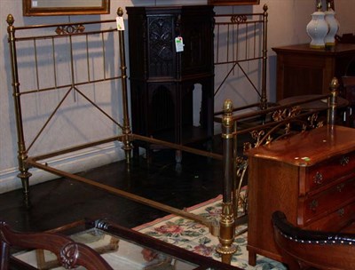 Lot 1157 - Pair of Victorian Style Brass Bed Frames...