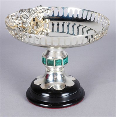 Lot 1476 - Sterling Silver Compote with Malachite...