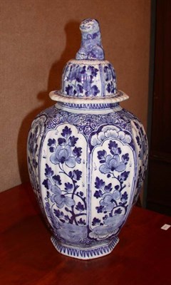 Lot 1359 - Delft Ginger Jar Height 16 inches.