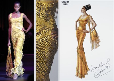 Lot 23 - Jean Paul Gaultier Perforated Leather Gown and...