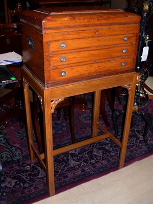 Lot 1239 - Fruitwood Silver Chest on Stand Height 48...