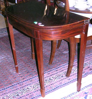 Lot 418 - Georgian Style Mahogany D-Shaped Card Table...