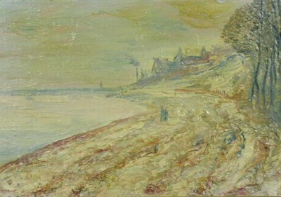 Lot 51 - 20th Century School A WIDE BEACH WITH HOUSES...