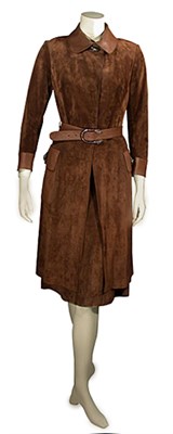 Lot 134 - Gucci Brown Suede Coat and Skirt Italian,...