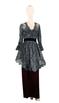 Lot 142 - Nina Ricci Velvet and Lace Evening Gown French,...
