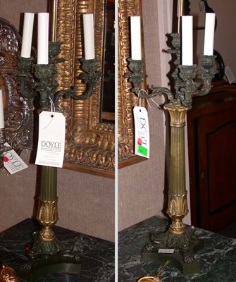 Lot 1365 - Pair of Empire Style Gilt and Patinated-Bronze...