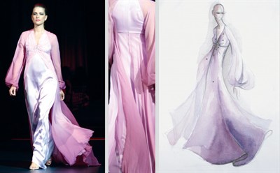 Lot 8 - Sirop Pink Ombre Embroidered Gown French...