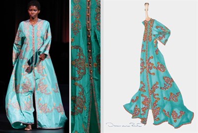Lot 20 - Oscar de la Renta Embroidered Abaya American,...