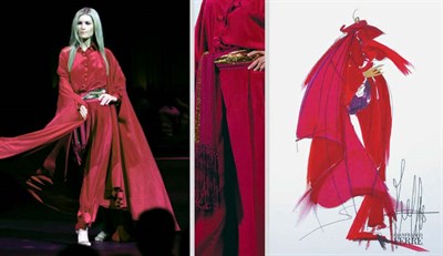 Lot 14 - Ferre Raspberry Washed Silk Cadi Robe Italian,...