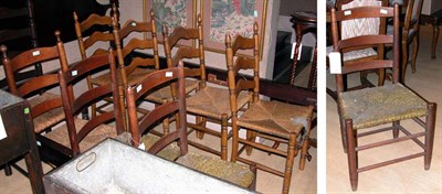 Lot 163 - Miscellaneous Group of Eight Ladder Back Rush...