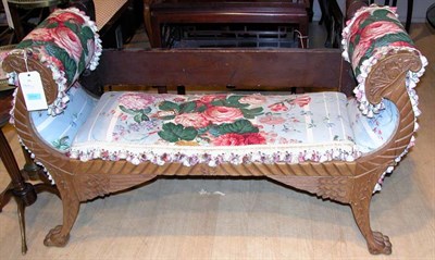 Lot 151 - Classical Style Mahogany Upholstered Bench...