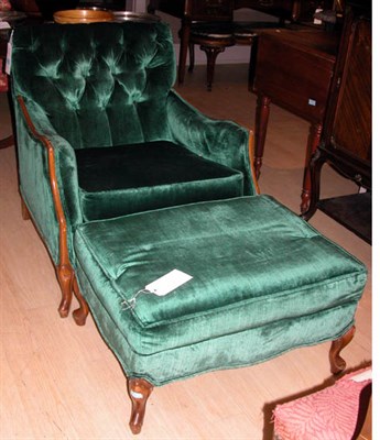 Lot 277 - Louis XV Style Upholstered Lounge Chair with...