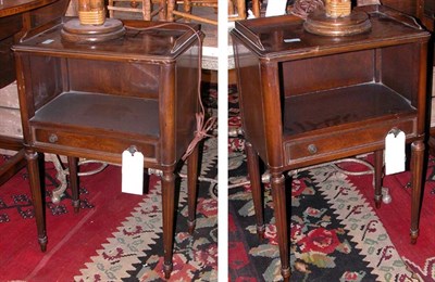 Lot 300 - Pair of Louis XVI Style Mahogany Two-Tier...
