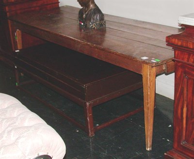 Lot 1202 - French Provincial Stained Oak Farm Table...