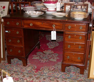 Lot 491 - Georgian Style Leather Top Mahogany Pedestal...