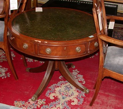 Lot 519 - Georgian Style Leather Top Mahogany Drum Table...