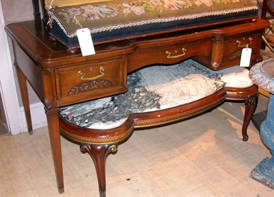 Lot 142 - Continental Style Leather Top Mahogany Writing...