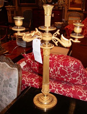 Lot 1630 - Pair of Empire Gilt-Bronze Three-Light...