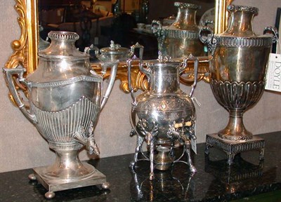 Lot 364 - Two Silver Plated Hot Water Urns; Together...